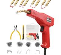 Jiubiaz Soudeuse de plastique Voiture Soudage de plastique Soudeuse de plastique Kit de réparation 50W + 200 pinces Pare-chocs automobile