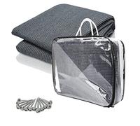 Jiubiaz Tapis pour auvent, Tapis de Camping, Respirant et antidérapant, Lavable, avec 12 Trous, 13 piquets et Sac de Transport, différentes Tailles (Gris Bleu)