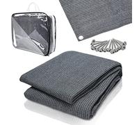 Jiubiaz Tapis pour auvent, Tapis de Camping, Respirant et antidérapant, Lavable, avec 12 Trous, 13 piquets et Sac de Transport, différentes Tailles (Gris Bleu)