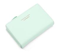 JIUFENG Femmes Portefeuille à glissière RFID bloquant Les Pochettes à Monnaie Multi-usages Porte-Carte de crédit Sacs à Main Courts (Verte)