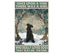 JIUFOTK 8"X 12" Vintage Dog Once Upon A Time There was A Girl Who Really Love Dogs Dog Pet Dog Custom Poster Metal Aluminium Tin Sign Wall Decor 8x12 pouces