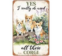 JIUFOTK Art mural sur toile Corgi Oui, j'ai vraiment besoin de tous ces Corgis Impression Peinture Art mural sur toile moderne pour salon Ferme Affiche vintage encadrée 12x16 pouces