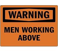 JIUFOTK Avertissement Hommes travaillant au-dessus du panneau métallique OSHA, panneaux fantaisie en aluminium 5,5 x 8 pouces