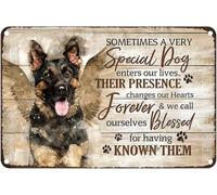 JIUFOTK Berger en métal vintage, belles ailes, parfois un chien très spécial entre dans notre vie, rustique pour la maison, la chambre, le bar, le café, le club, 12 x 16 pouces