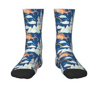 JIUFOTK Chaussettes mi-mollet pour enfants, motif aquarelle, conte de fées, château de dragon, mignonnes - Chaussettes mi-mollet respirantes pour garçons et filles