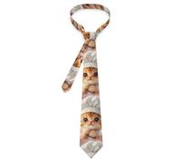 JIUFOTK Cravates classiques pour hommes avec un adorable chaton chef cuisinier et un imprimé graphique tendance, idéales pour les mariages et les affaires.