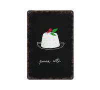 JIUFOTK Italie Noir Dessert Cuisine Archives Beaux-Arts Métal Étain Plaque Affiche Vintage Culture Décoration Murale Aluminium Jardin Restaurant Salon Chambre 12 * 8 pouces