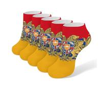 JIUFOTK Lot de 5 paires de chaussettes basses à motif emblème national arménien, invisibles, antidérapantes, pour homme et femme