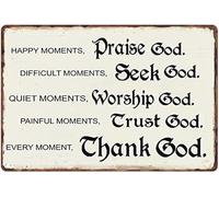 JIUFOTK Métal Vintage Moments Dieu Chrétien Inspirant Pour Maison Salon Jardin Chambre Bureau Hôtel Café Et Pub es 5.5x8 Pouces