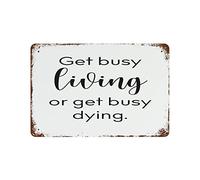 JIUFOTK Occupez-vous de vivre ou de mourir. Plaques en tôle de style rétro pour décoration murale, maison, bar 8x12 pouces