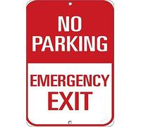 JIUFOTK Panneau de signalisation en métal pour l'intérieur et l'extérieur, avertissement de stationnement interdit, sortie de secours, circulation, 20,3 x 30,5 cm