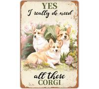 JIUFOTK Peinture murale sur toile Corgi « Oui, j'ai vraiment besoin de tous ces Corgis », affiches vintage, cadeaux pour salon, chambre, bureau, décoration d'intérieur, encadrée, 30,5 x 40,6 cm