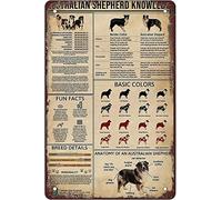 JIUFOTK Plaque métallique vintage représentant un berger australien, idée cadeau pour maman, décoration murale, idée cadeau pour maman 8x12 pouces