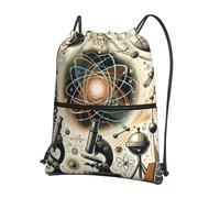 JIUFOTK Sac à dos décontracté à cordon de serrage Outdoor Physical Concepts Equipments avec poche zippée, sac de sport à cordon pour la salle de sport et l'usage quotidien