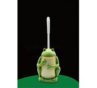 JIUJ Brosse WC compacte pour salle de bain - Porte-brosse WC fantaisie en résine - Motif grenouille - Vert