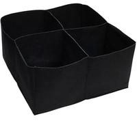 JIUJ Lot de 2 grands sacs de plantation surélevés rectangulaires pour jardinière surélevée avec 4 grilles en tissu pour plusieurs légumes, fleurs, jardin - Noir