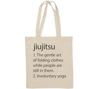 Jiujitsu Involuntary Yoga Folding People Funny Dictionary Definition Natural Cotton Tote Bag Blanc
