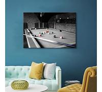JIUJIUJIU Salle de billard Art mural Impressions d’œuvres d’art Affiche Peinture Noir et blanc Images Imprimer sur toile Pour les décorations de salon, 50 * 75cm, Sans cadre