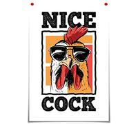 JIUJIUJIU Style bande dessinée Peinture d’art mural « Nice Cock » Impressions et affiche Impressions sur toile Illustrations pour Salon Maison Déco F37626,20 * 30cm,Sans cadre
