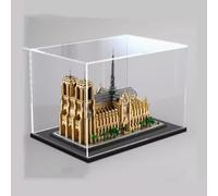 JIULIN Boîte de vitrine en acrylique compatible avec Lego 21061 Cathédrale Notre Dame de modèle parisien, résistante à la poussière, transparente, socle noir