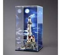 JIULIN Vitrine en acrylique compatible avec Lego 21335 Modèle de phare motorisé Protection anti-poussière Transparent Compatible avec Lego (vitrine uniquement)