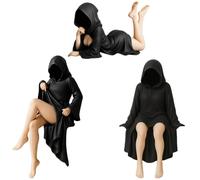 Jiumaocleu 3 figurines mystérieuses en forme d'anime, 10 cm, sculpture mystérieuse pour bibliothèque, statuette décorative en PVC, ornements de bureau