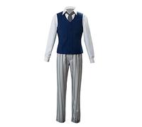 Jiumaocleu Anime BEASTARS Legoshi Costume de cosplay avec masque de loup, ensemble complet de tenues, chemise, gilet, pantalon, fête d'Halloween pour garçons et hommes