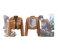 Jiumaocleu Anime Cosplay Jacket Eren Jaeger, Mikasa, Levi Cosplay Cape Veste de scoutisme Legion Freedom Cosplay Vêtements Unisexe