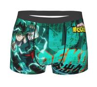 Jiumaocleu Anime MHA Midoriya Izuku Boxer en microfibre douce et extensible pour homme Imprimé 3D pour enfants et adultes, Type 1, L