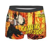 Jiumaocleu Anime MHA Midoriya Izuku Boxer en microfibre douce et extensible pour homme Imprimé 3D pour enfants et adultes, Type 2, L