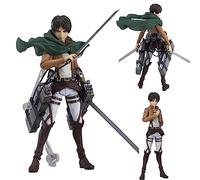 Jiumaocleu Eren Yeager Attaque Titan Action Géante, Figurine Anime PVC Visage Interchangeable, Sculpture À Collectionner pour Décoration de Bureau