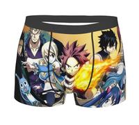 Jiumaocleu Fairy Tail Boxer Natsu Dragneel pour homme Imprimé 3D Microfibre Doux Stretch Anime Boxer Shorts pour les fans, Type 4, S