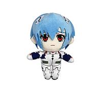 Jiumaocleu Figurine Ayanami Rei en peluche douce - 20 cm - Style cheveux courts - Bleu - Pour décoration de chambre à coucher - Pour garçons et filles