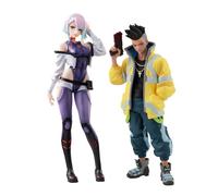 Jiumaocleu Figurine David Martinez Lucy Statue Rebecca Action, Figurine d'Anime Lucyna Kushinada à l'Échelle 1/7 Modèle de Collection Décoration de Bureau Cadeaux pour les Fans