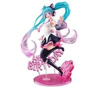 Jiumaocleu Figurine Miku - 23 cm - Modèle de figurine Miku Happy Birthday - Jouet fait à la main - Décoration de bureau - Cadeaux de Noël et d'anniversaire