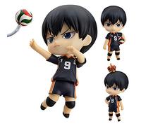 Jiumaocleu Haikyuu! Figurine Tobio Kageyama de 10 cm, mini figurine d'anime Haikyuu, visage et accessoires amovibles, PVC fait à la main cadeaux de collection