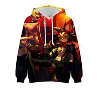 Jiumaocleu Hazbin Sweat à capuche pour hôtel Anime Alastor Cosplay Costume à manches longues Pull à capuche avec cordon de serrage et poche avant Tops XXS-4XL, Type 3, L