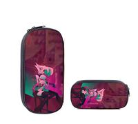 Jiumaocleu Hazbin Trousse à crayons pour hôtel, trousse à crayons, trousse à crayons avec motif d'anime, impression 3D, grande capacité, pochette à fermeture éclair, trousse à crayons pour étudiants
