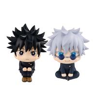 Jiumaocleu JJK - Lot de 2 figurines Gojo Satoru et Fushiguro Megumi Look Up - 10 cm - Figurine d'action anime - Modèle de bouchon de nouilles - Objet de collection fait à la main - Décoration de