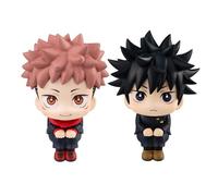 Jiumaocleu JJK - Lot de 2 figurines Itadori Yuuji et Fushiguro Megumi Look Up - 10 cm - Figurine d'action anime - Modèle de bouchon de nouilles - Objet de collection fait à la main - Décoration de