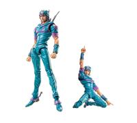 Jiumaocleu Johnny Joestar Figurine d'action - Figurine de l'anime JJBA articulés mobiles avec accessoires en PVC - Statue Johnny Joestar Super Action 17 cm (bleu)