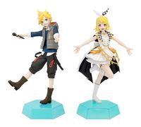 Jiumaocleu Kagamine Rin Figurine Kagamine Len 14,5 cm Kagamine Rin Modèle Anime Girls Miku Figurine d'action Collections Décoration de bureau Cadeau pour les fans