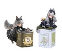 Jiumaocleu Lot de 2 figurines de chat d'anime, figurines décorées de la vie, mini figurine d'action de manga de dessin animé, sculpture faite à la main, décoration de bureau