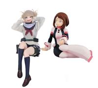 Jiumaocleu Lot de 2 figurines MHA Uraraka Ochako et Toga Himiko - Statue MHA en PVC Sculpture Modèle Anime Himiko Toga Merch Figurine de collection Décoration de maison et de voiture
