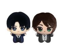 Jiumaocleu Lot de 2 mini figurines de dessin animé Levi/Eren Jaeger Soft Dolls - 10 cm