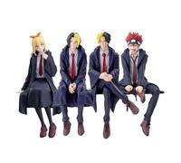 Jiumaocleu Lot de 4 Figurines Mashle : Magic and Muscles Figurines, 15 cm Assis Dot Barrett Figurine modèle Finn Ames Statue de Bureau à Collectionner à la Main Cadeaux pour Les Fans