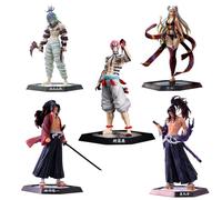 Jiumaocleu Lot de 5 figurines Anime Kimetsu No Yaiba, Kokushibo, Daki, Tsugikuni Yoriichi, Gyūtarō, Akaza Figurine Modèle Sculpture faite à la main Collectible Décoration de bureau
