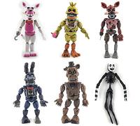 Jiumaocleu Lot de 6 figurines de jeu Five Nights - 14,9 cm - Ours lumineux Foxy Sister Location Funtime Horreur - Articulations mobiles pour enfants, anniversaire, Halloween