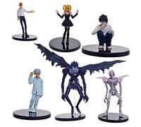 Jiumaocleu Lot de 6 figurines Death Note L Lawliet, Light Yagami, Misa Amane, Ryuk, Rem Action Figures Collection Statue Anime Model Décoration