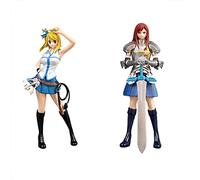 Jiumaocleu Lucy Heartfilia Lot de 2 figurines de l'anime Fairy Tail - Figurines d'action de personnage de l'anime - Objets de collection - Jouets de bureau